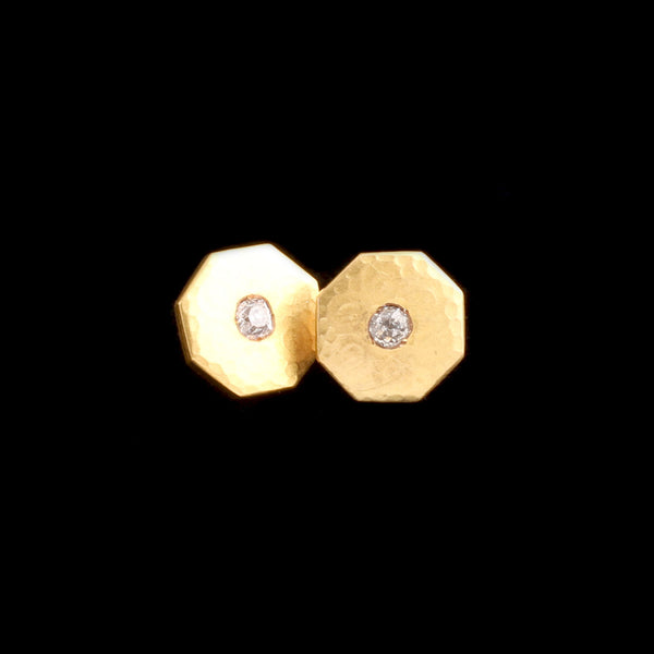 Art Deco Octagon Diamond Stud Earrings
