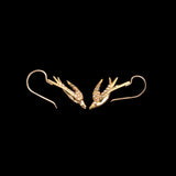Edwardian Garnet-Eyed Pearl Swallow Earrings