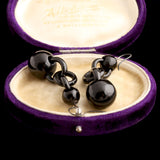 Victorian Ball & Chain Jet Earrings