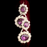 Victorian Seed Pearl & Amethyst Paste Drop Earrings