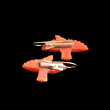 Victorian Coral Dove Earrings