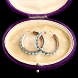 Georgian Silver & Gold Turquoise Hoops