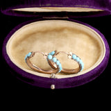 Georgian Silver & Gold Turquoise Hoops