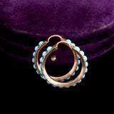 Georgian Silver & Gold Turquoise Hoops