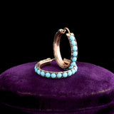 Georgian Silver & Gold Turquoise Hoops