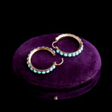 Georgian Silver & Gold Turquoise Hoops