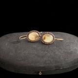 Georgian Dendritic Agate & Garnet Earrings