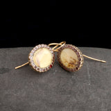 Georgian Dendritic Agate & Garnet Earrings