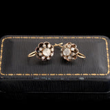Early Victorian Rose Cut Diamond Cluster Earrings
