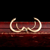 Mid 19th Century Sicilian Ouroboros Hoop Earrings