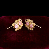 Archaeological Revival Pink Topaz Earrings