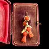 Victorian Coral Thistle Earrings