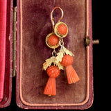 Victorian Coral Thistle Earrings