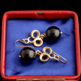 Victorian "Eye" Agate Serpent Earrings