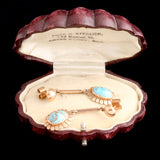 Victorian Turquoise & Rose Gold Floral Drop Earrings