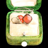 Georgian Quatrefoil Carnelian Shell Earrings