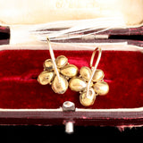 Georgian Garnet & Pearl Pansy Earrings