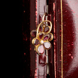 Georgian Garnet & Pearl Pansy Earrings