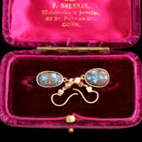 Arts & Crafts Turquoise Matrix Drop Earrings