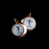 Victorian Nicolo Onyx Cupid Intaglio Earrings