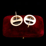 Victorian Nicolo Onyx Cupid Intaglio Earrings