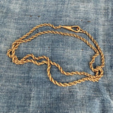 Gold Filled 20.5" Antique Rope Chain w/ Dog Clip
