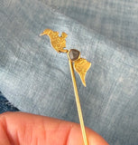 Victorian "Pan-American" Stickpin with Rough Diamond, c. 1880-1900