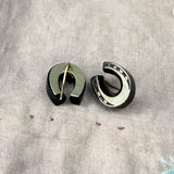 Celluloid "Jet" Horseshoe Earrings