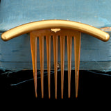 Late 19th Century French Pearl Studded Gold Comb