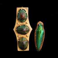 Victorian Egyptomania Beetle Brooches