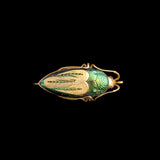 Victorian Ruby-Eyed Beetle Brooch