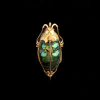 Victorian Ruby-Eyed Beetle Brooch