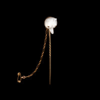 Edwardian Moonstone Fox Stickpin