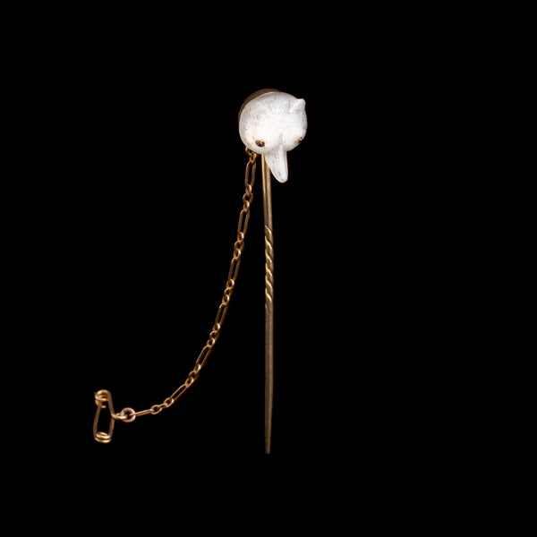 Edwardian Moonstone Fox Stickpin
