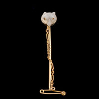 Edwardian Moonstone Fox Stickpin