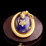 Victorian Enamel & Diamond Snake Locket Brooch