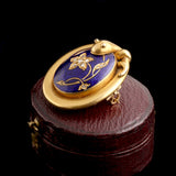 Victorian Enamel & Diamond Snake Locket Brooch