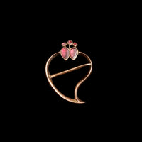 Georgian Garnet Twin Hearts Witch's Heart Lace Pin
