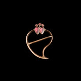 Georgian Garnet Twin Hearts Witch's Heart Lace Pin