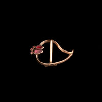 Georgian Garnet Twin Hearts Witch's Heart Lace Pin