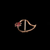 Georgian Garnet Twin Hearts Witch's Heart Lace Pin