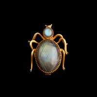 Victorian Labradorite Beetle Brooch
