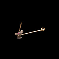 Victorian Diamond & Ruby Horse Head Safety Pin