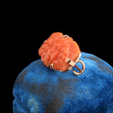 19th Century Carved Coral Medusa Brooch