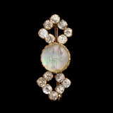 Edwardian Saphiret & White Paste Man in the Moon Brooch