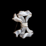 Victorian Grey Agate Bow Brooch