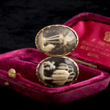 Georgian Micro Ivory Double Locket Brooch
