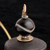 Mid 19th Century Banded Agate & Diamond Wax Seal Necklace