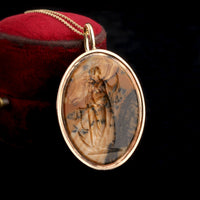 Georgian Hope Personified Jasper Intaglio Necklace