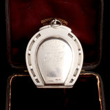 Victorian "Souvenir from F.F." Silver Horseshoe Locket